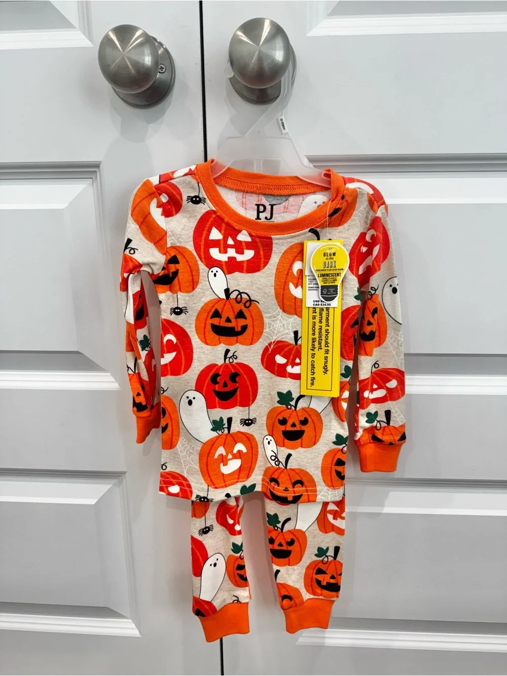 NWT Toddler Halloween Pumpkin & Ghost Pajama Set - Glow in the Dark